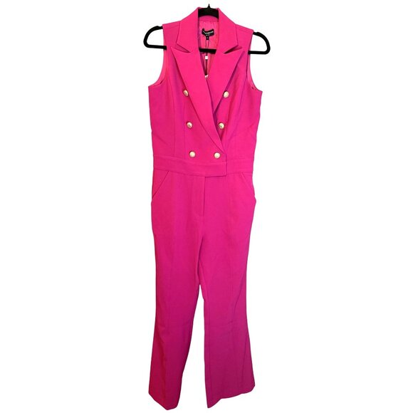 NWT Generation Love Rowenna Sleeveless Jumpsuit Hot Pink Sz 0 [jb] - Picture 2 of 9